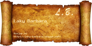 Laky Barbara névjegykártya